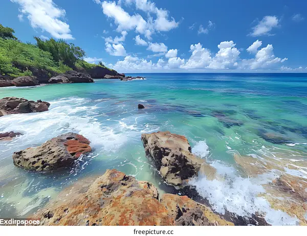 rocks in the caribbean sea