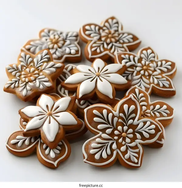 Decorated Flower Shaped Cookies