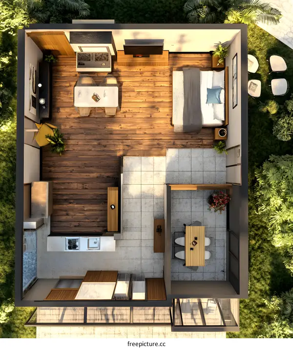 Modern House Top View Floor Plan Design
