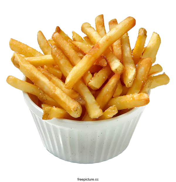 [Transparent Background PNG]French fries in a white bowl