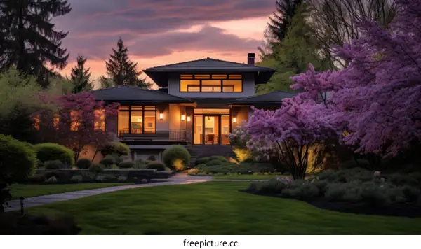 Modern House with Lush Garden