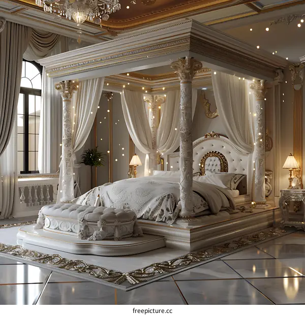 Exquisite European-style Princess Bed