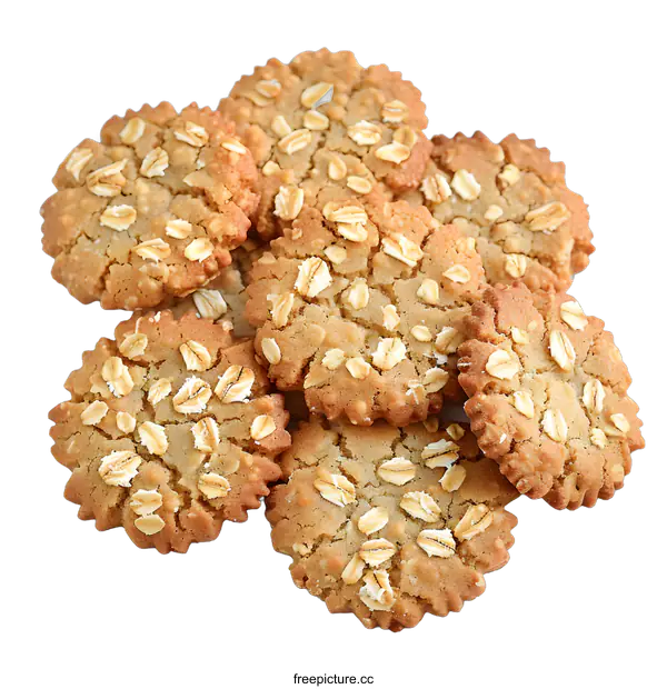 [Transparent Background PNG]Delicious oatmeal cookies on a white background