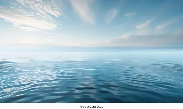 Shimmering, Expansive Ocean under Tranquil Skies