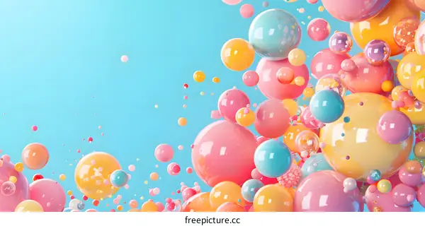 Colorful 3D Spheres Abstract Background