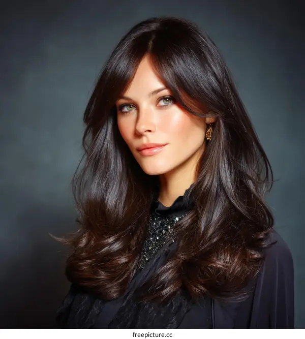 Closeup Portrait of a Woman with Stunning Hair