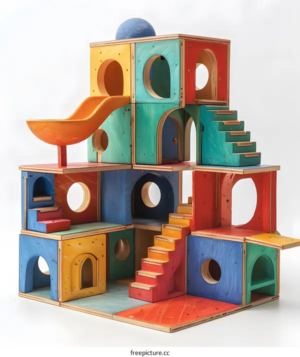 Colorful wooden toy house
