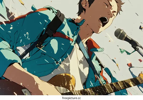 Animated Music Performance by a Young Man