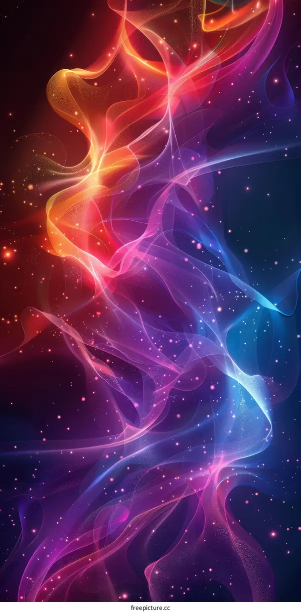 Colorful abstract glowing magic smoke