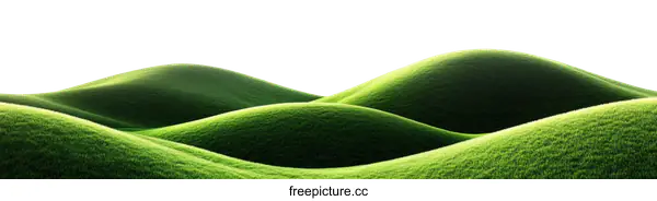 [Transparent Background PNG]Abstract Rolling Green Hills Landscape