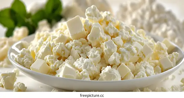 A plate of delicious and healthy curd cheese