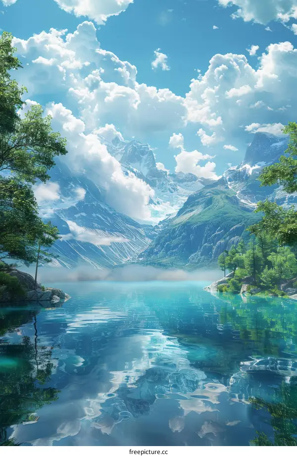 Serene Mountain Lake Reflection