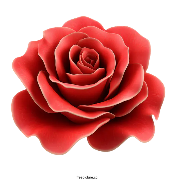 [Transparent Background PNG]Detailed Close-up of a Red Rose