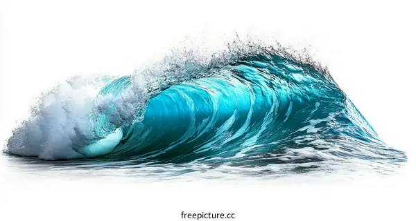 Powerful Turquoise Wave Crashing