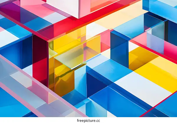Abstract Geometric Shapes with Vibrant Colors