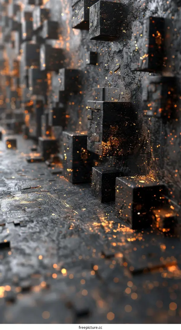 Glowing Cube Abstract Background