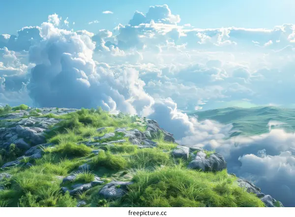 Majestic Cloud View from Mountaintop Meadow