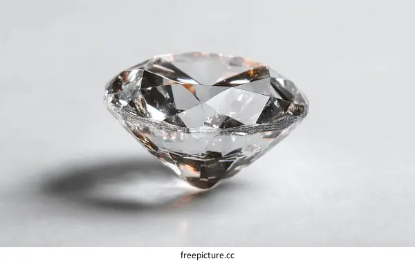 Close-up of a Sparkling Round Cut Diamond