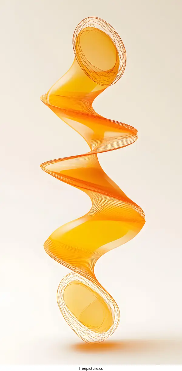 Abstract Orange 3D Spiral Design
