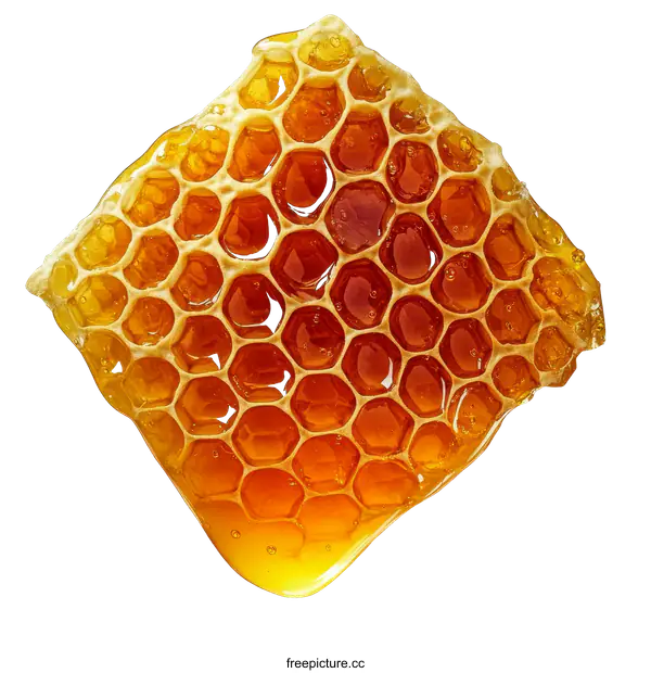 [Transparent Background PNG]Closeup of Honeycomb Texture and Detail