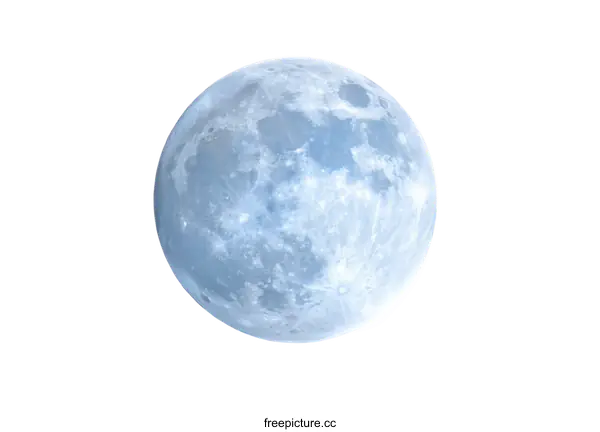 [Transparent Background PNG]A Stunning Blue Moon in the Night Sky