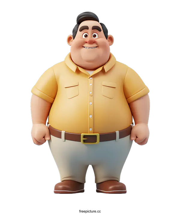 [Transparent Background PNG]A 3D rendering of a cartoon character of a man