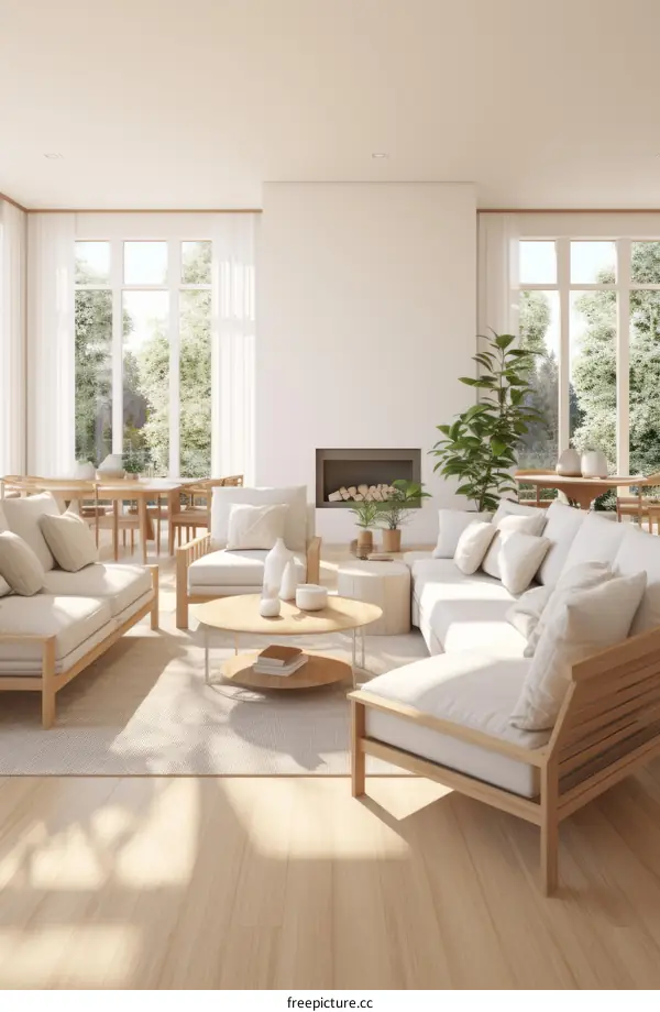 Comfortable and Stylish Living Room with Ample Natural Light