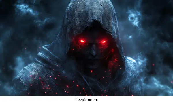 Mysterious Figure in Dark Fantasy Setting