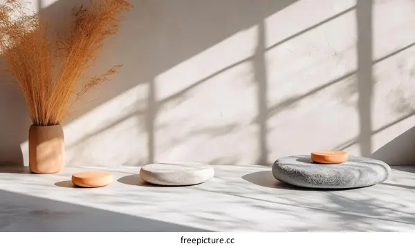 Minimalist Display with Natural Elements