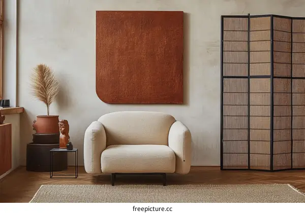 Modern Beige Living Room Interior Design