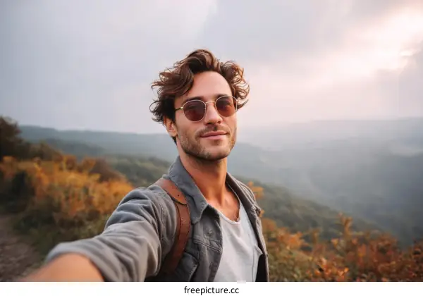 Man Taking Selfie on a Mountaintop