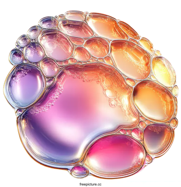 [Transparent Background PNG]Abstract Colorful Bubble Pattern