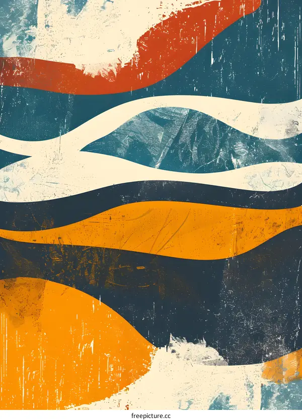 Abstract Wavy Background With Grunge Texture