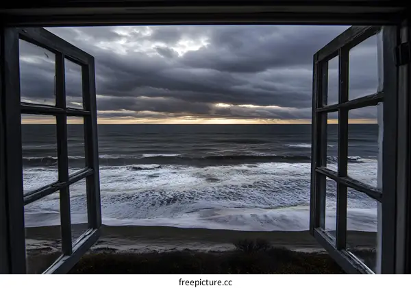 Ocean View Through A Window