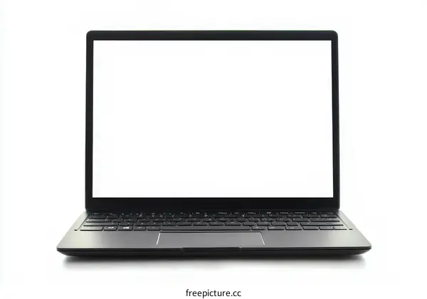 Black Laptop with Empty Screen
