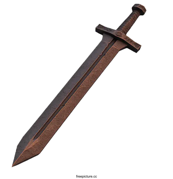 [Transparent Background PNG]Ancient Copper Sword Illustration
