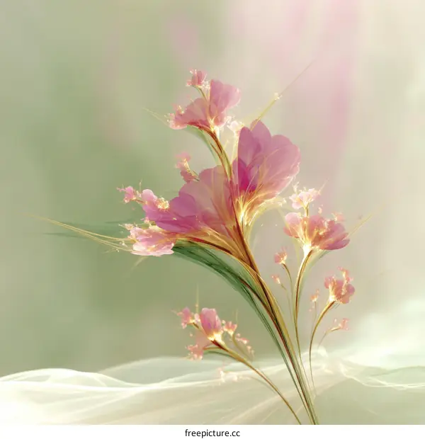 Abstract Floral Illustration in Pastel Colors