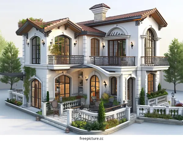 Elegant European Style House Exterior Design