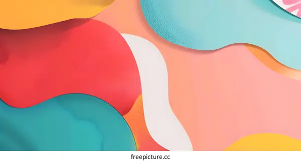 Abstract Colorful Background with Wavy Shapes