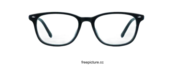 [Transparent Background PNG]Black Rectangular Eyeglasses