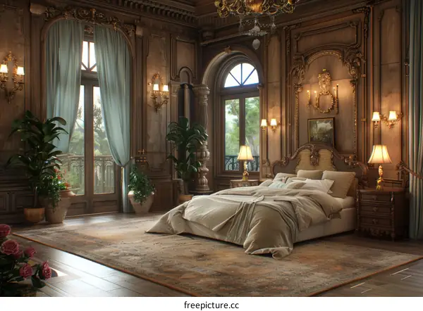 Luxurious Bedroom in a European Palace