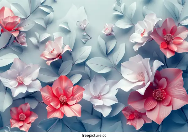 3D Floral Design with Pastel Colors