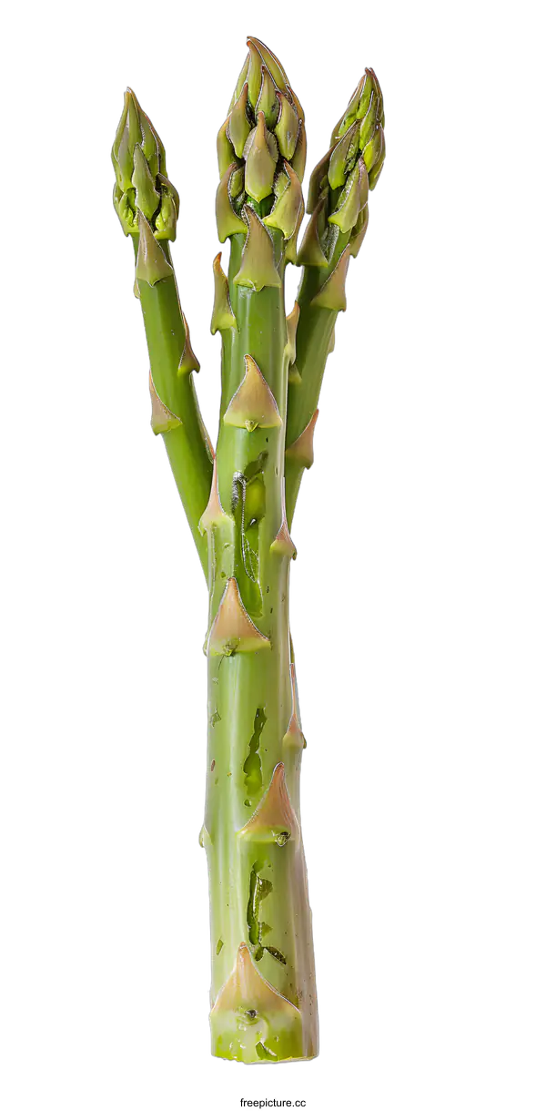 [Transparent Background PNG]Green Asparagus Spears with White Background
