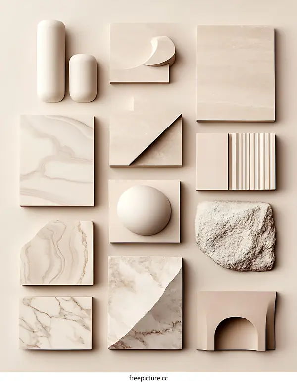 Abstract Geometric Shapes Composition