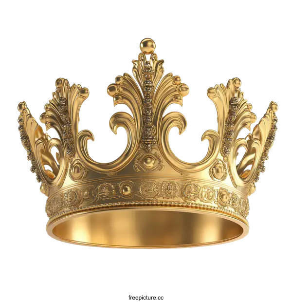 [Transparent Background PNG]Golden Royal Crown Illustration