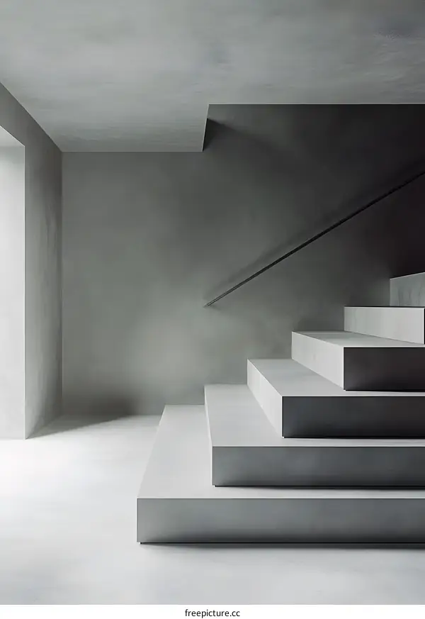 Modern Concrete Staircase with Minimalist Design
