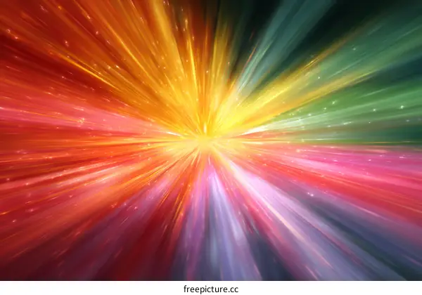 Abstract Colorful Burst Radiating Energy