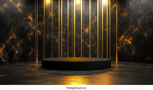 Luxury Black Marble Podium Display Background