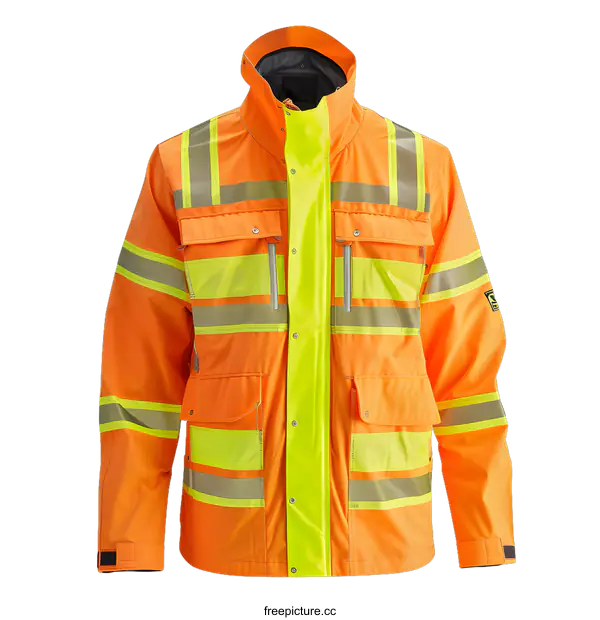 [Transparent Background PNG]High Visibility Safety Jacket with Reflective Tape