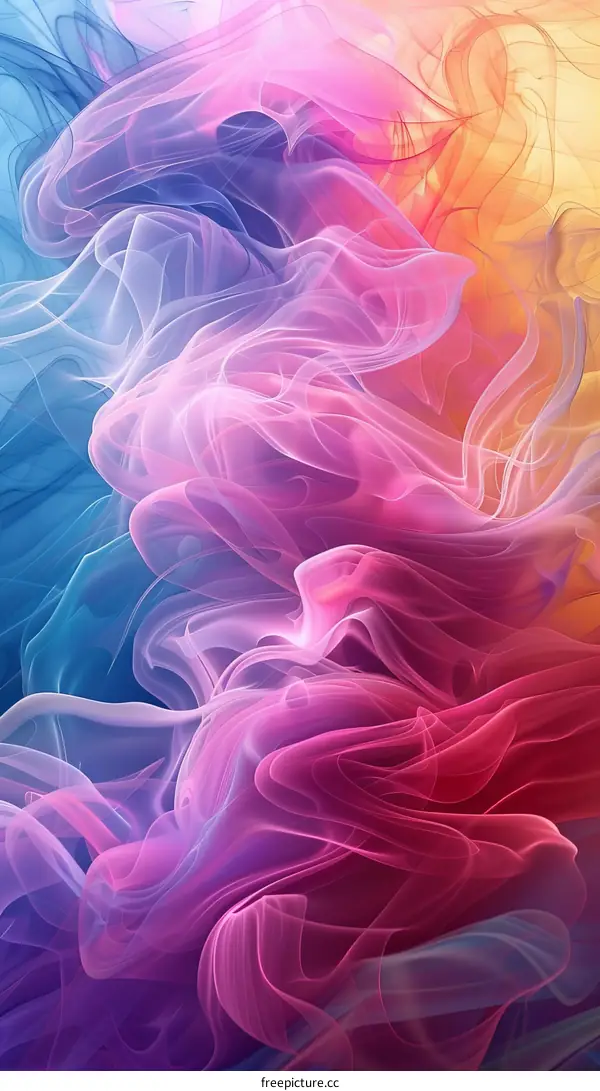 Abstract Colorful Flowing Smoke